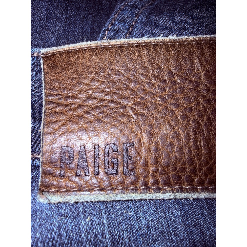 Paige Federal Slim Straight Jeans Mens 34 Dark Blue Excellent Transcend Denim - Picture 4 of 6